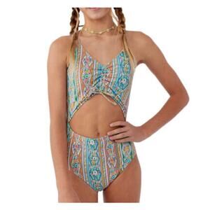 O'Neill Girls' Julie Cinched One Piece Swimsuit Size 14